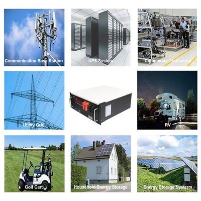 Golf Carts Battery Lithium Lifepo4 48V 100Ah 200Ah 304Ah Server Rack Mount for Recharge
