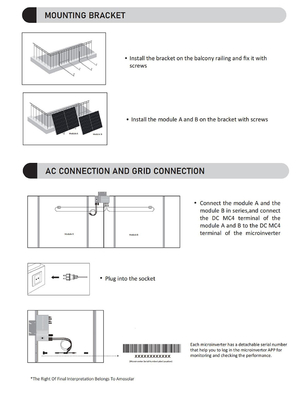 600w 800w Monocrystalline Silicon Solar Hybrid Power System Kit for Balcony by Amosolar