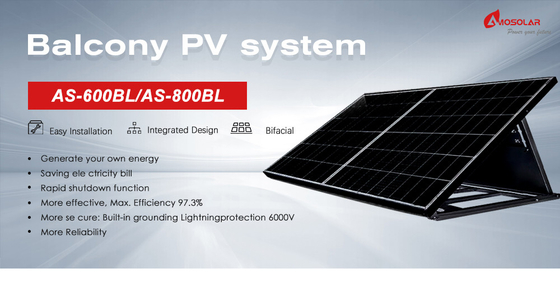 1000w 600w 800w Amosolar SolarUnit EU Stock Garden Balcony Solar Panel System for Home