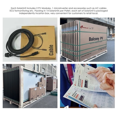 MPPT Controller Amosolar 1000W 600W 800W SolarUnit for Home On Grid Balcony Solar PV System Kit
