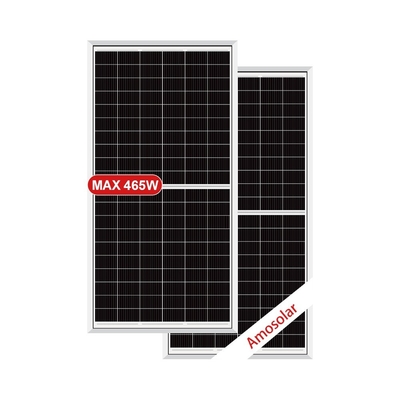 3.2mm Tempered Low Iron Glass Amosolar Half Cells Mono 440watts Residential Solar Panel