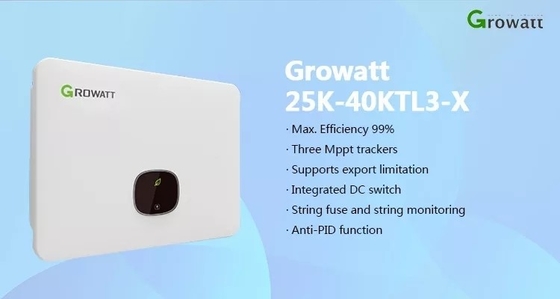 MPPT Controller Growatt On-grid Inverter MID25-40KTL3-X 25 Kw 30kw 40kw Solar Inverter