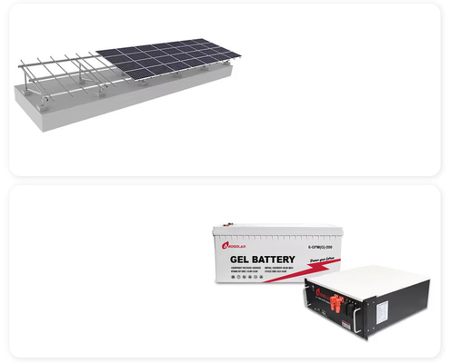 Roof Mounting Amosolar Hybrid On-Off Grid Solar System 3kw 5kw 10kw 15kw 20kw 30kw Storage Wind Energy Power System Kit