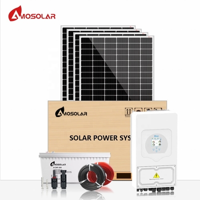 MPPT Controller Amosolar 5kw 10kw Hybrid Solar Panel System with Rechargeable Battery