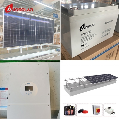 MPPT Controller Amosolar 5kw 10kw Hybrid Solar Panel System with Rechargeable Battery