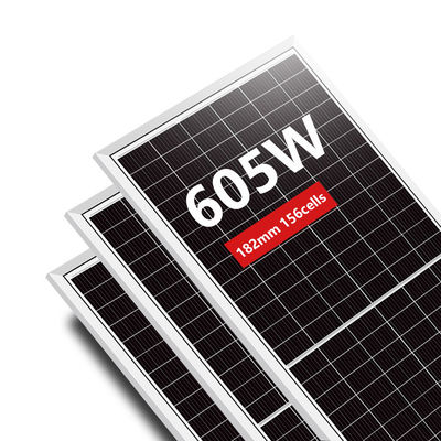 Mono Solar Cell IP68 Rated Junction Box 575w 605w Watt PV Module Half Cell Solar Panel