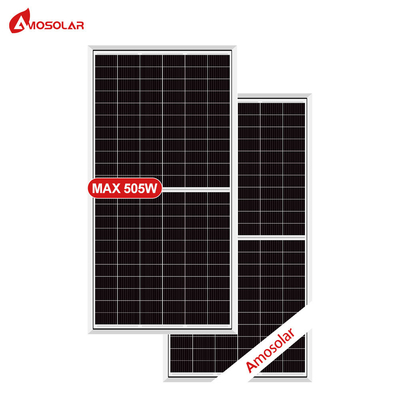 Amosolar Mono Half 182mm 480W 485W 490W 495W 500W 505W A Grade 132 Cells Solar Panel Module