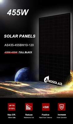 Amosolar 440W 450W 460W 1000W Monocrystalline Solar Panel with IP68 Rated Junction Box