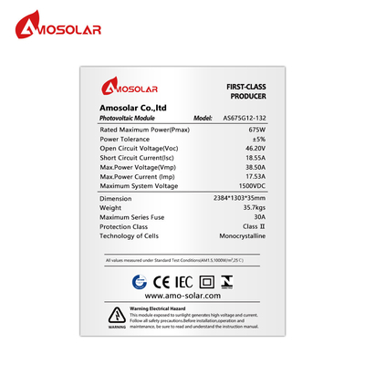 Black Friday PERC PV Module Amosolar 1000 Watts 660W 670W 650w 675W 700w Solar Panels
