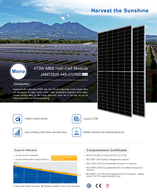 JA PV Modules 435W 445W 455W 450W 460W Monocrystalline Solar Panels for Residential