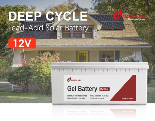 12V/24V/36V/48V Amosolar Lead Acid Gel Battery 100ah 200ah for Off-Grid Solar System