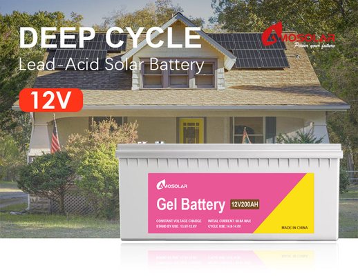 High Capacity Gel Valve Regulated Battery Amosolar Solar Storage Deep Cycle Lead Acid