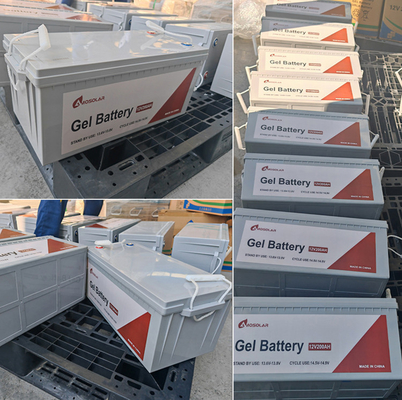 High Capacity Gel Valve Regulated Battery Amosolar Solar Storage Deep Cycle Lead Acid