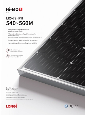 Longi Himo 5 Explorer LR5 72HGD 585W 590W 600W Bifacial Solar Panels for Standards