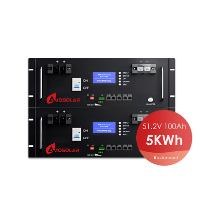 Amosolar 48V 51.2V 100AH 200AH Rack-Mounted Lithium Li-Ion Battery