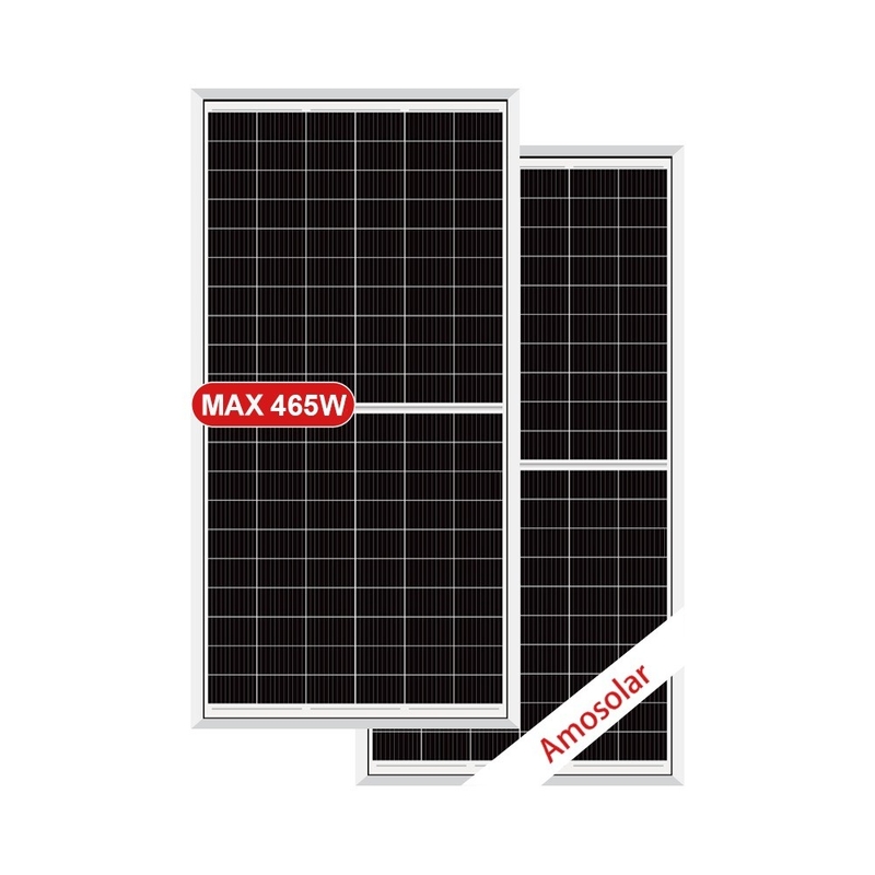 3.2mm Tempered Low Iron Glass Amosolar Half Cells Mono 440watts Residential Solar Panel