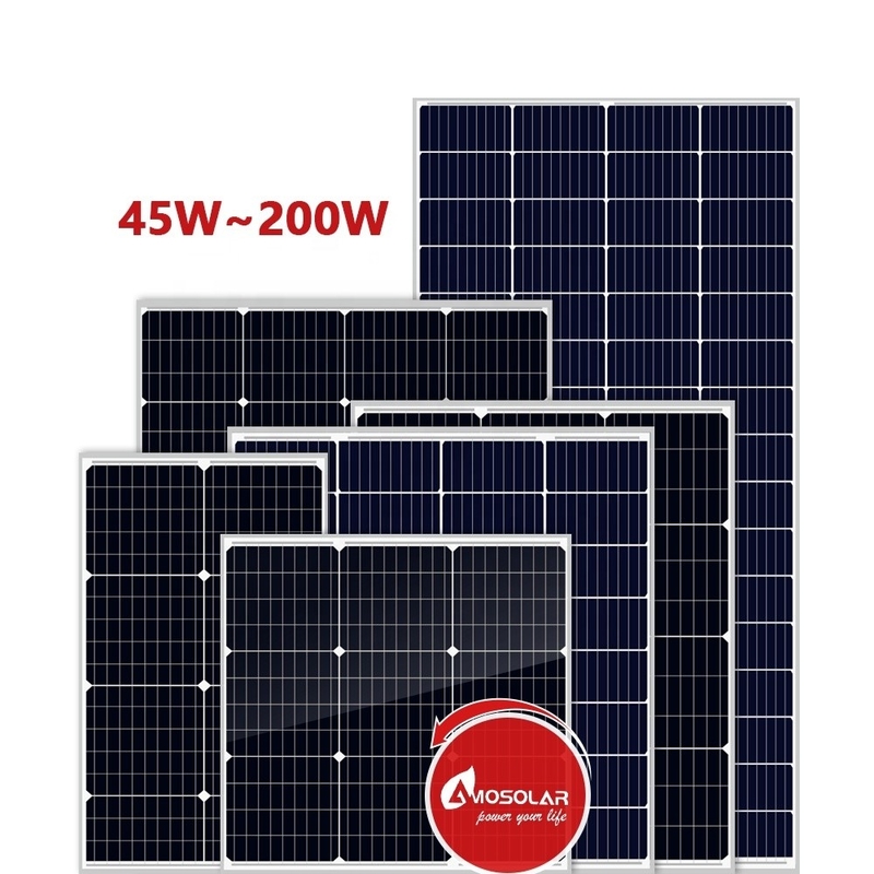 Amosolar Mono Solar Panel 55 Watt 100 Watt 150 Watt 200 Watt List with CE Certificate