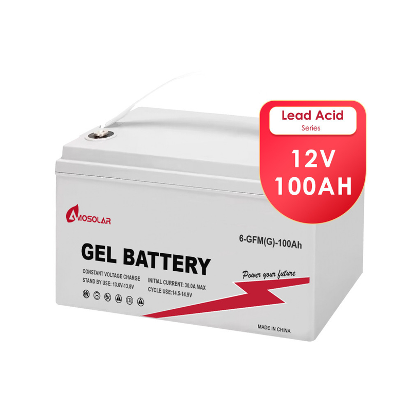 Amosolar Solar Battery 12V Gel 100Ah 150Ah 200Ah 250Ah for Room Temperature Storage